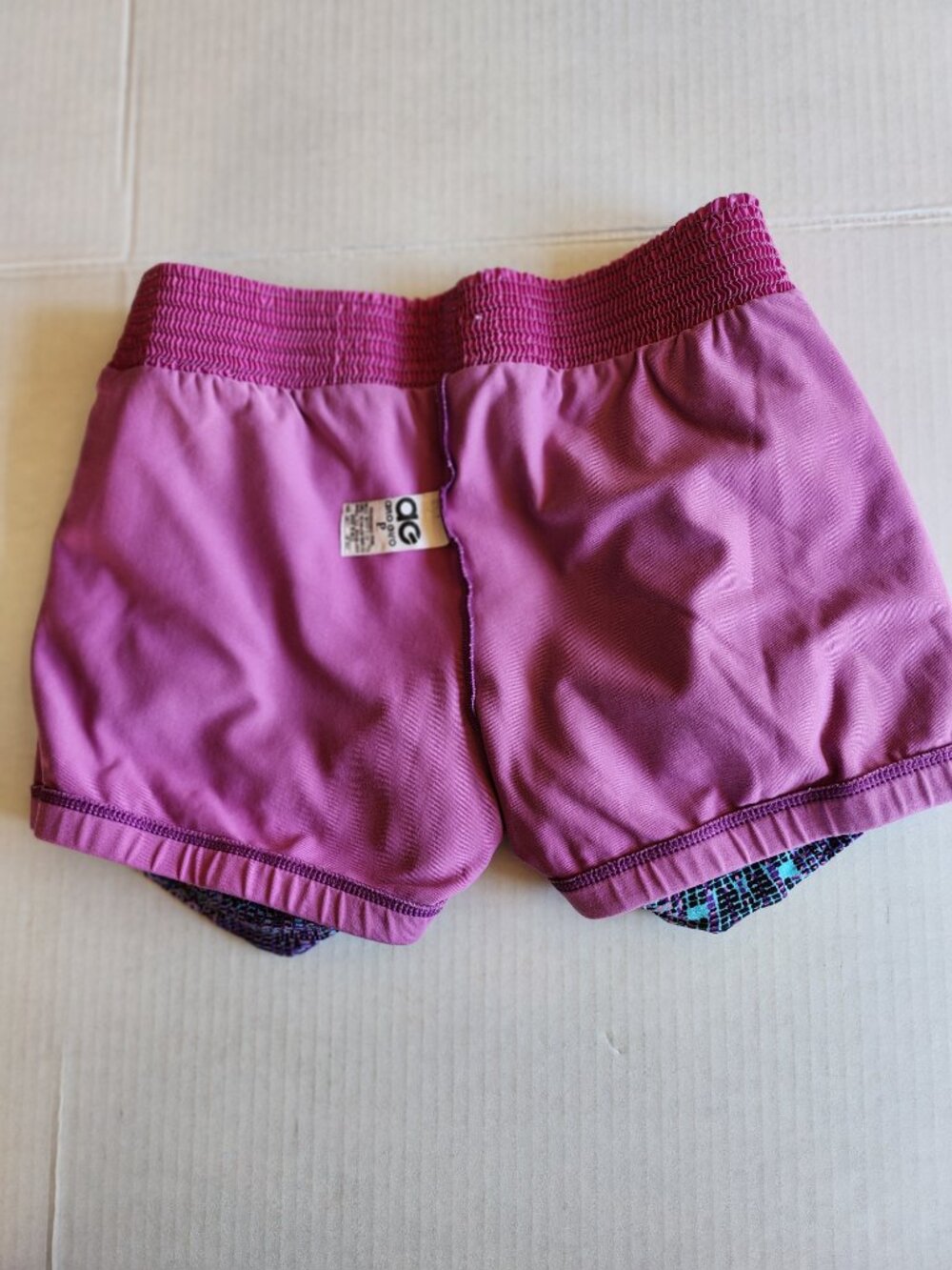 Alto Giro Brazil Athletic Layered Running Shorts Purple Neon Green Trim Size S - Picture 6 of 13